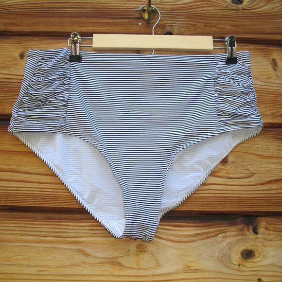 Sea Level Black White High Waist Bikini Bottoms 16 - Picture 5 of 11
